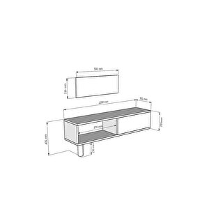 Tsa1202db - Mona Tv Stand Safi̇rmeşe-beyaz 120cm
