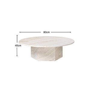 Orta Sehpa , Servis Sehpası Traverten (mermer Desen) Ekru