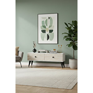 Tsa1202bt - Mona Tv Stand Beyaz-traverten 120cm