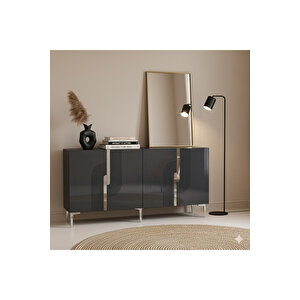 Ka1516as Meyra Konsol, Kahve Köşesi̇, Tv Sehpasi Antrasi̇t-silver 150cm Antrasit