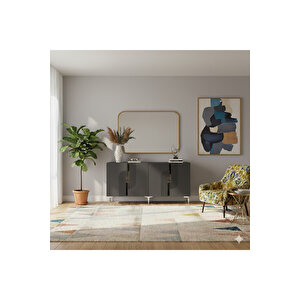 Ka1516as Meyra Konsol, Kahve Köşesi̇, Tv Sehpasi Antrasi̇t-silver 150cm Antrasit