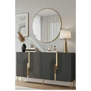 Ka1516ag Meyra150 Konsol, Kahve Köşesi̇, Tv Sehpasi Antrasi̇t-gold 150cm Antrasit