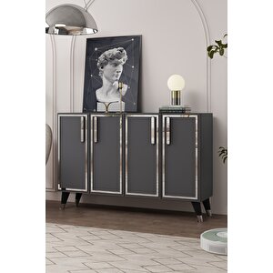 8194km-128dd Konsol,kahve Köşesi̇,ayakkabilik,ofi̇s Evrak Dolabi,mutfak Ki̇ler Dolabi,tv Üni̇tesi̇-antrasit-gümüş Antrasit Gümüş