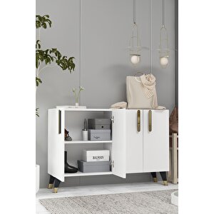 8191km-128dd Konsol,kahve Köşesi̇,ayakkabilik,ofi̇s Evrak Dolabi,mutfak Ki̇ler Dolabi,tv Üni̇tesi̇-BEYAZ-ALTIN Beyaz-Altın