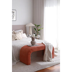 Desi̇n Puf C Puf U Puf Yumuşak Puf Bench Turuncu