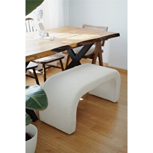 Desi̇n Puf C Puf U Puf Yumuşak Puf Bench Beyaz