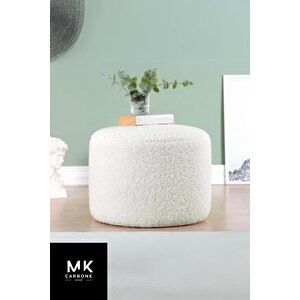 Desi̇n Puf Bench ,puffy ,puf Tedy Kumas ,ayak Ucu Puf ,ayak Beyaz