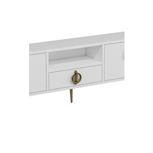 1319dropdd-32 Tv Sehpasi-beyaz-altın