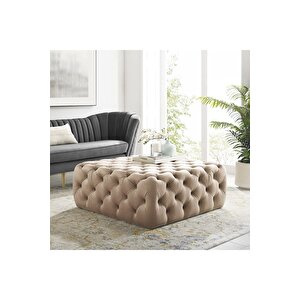 Kapitoneli Kare Puf/bench/orta Sehpa 100*100 Cm Yükseklik 40 Cm Bej