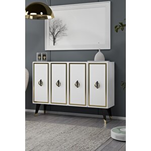 8187km-32dd Konsol,kahve Köşesi̇,ayakkabilik,ofi̇s Evrak Dolabi,mutfak Ki̇ler Dolabi,tv Üni̇tesi̇-beyaz-altın Beyaz-Altın