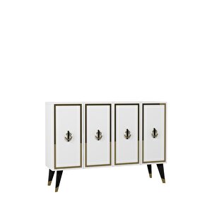 8187km-32dd Konsol,kahve Köşesi̇,ayakkabilik,ofi̇s Evrak Dolabi,mutfak Ki̇ler Dolabi,tv Üni̇tesi̇-beyaz-altın