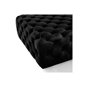 Kapitoneli Siyah Kare Puf/bench/orta Sehpa 100*100 Cm Yükseklik 40 Cm
