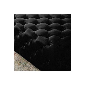 Kapitoneli Siyah Kare Puf/bench/orta Sehpa 100*100 Cm Yükseklik 40 Cm