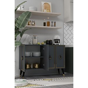 8187km-32dd Konsol,kahve Köşesi̇,ayakkabilik,ofi̇s Evrak Dolabi,mutfak Ki̇ler Dolabi,tv Üni̇tesi̇-antrasit-altın Antrasit Gold