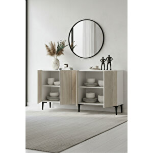 Ka1511bt Corsa150 Konsol, Kahve Köşesi̇, Tv Sehpasi Beyaz-traverten Kapak 150cm Traverten