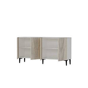 Ka1511bt Corsa150 Konsol, Kahve Köşesi̇, Tv Sehpasi Beyaz-traverten Kapak 150cm