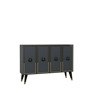 8188km-32dd Konsol,kahve Köşesi̇,ayakkabilik,ofi̇s Evrak Dolabi,mutfak Ki̇ler Dolabi,tv Üni̇tesi̇-antrasit-antrasit-siyah