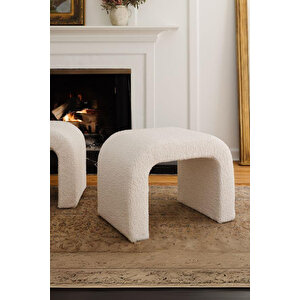 Desi̇n Puf C Puf U Puf Yumuşak Puf Bench Krem