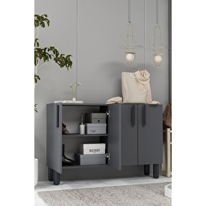 8192km-128dd Konsol,kahve Köşesi̇,ayakkabilik,ofi̇s Evrak Dolabi,mutfak Ki̇ler Dolabi,tv Üni̇tesi̇-ANTRASİT-SİYAH Antrasit - Siyah