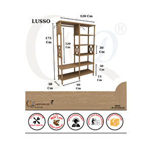 Lusso Elbise Dolabı - Vestiyer - Gardolap - Minimalist Mdf^lam Ve Ahşap Ayak Tasarımıyla Tinyhouse