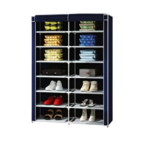 Teknor 2 Bölmeli Plastik Bez Dolap Bez Ayakkabılık Lacivert