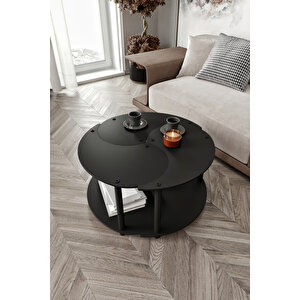 Yin Yang Unıty Serenıty Orta Sehpa 3 Lü Siyah 70cm