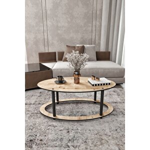 Hole Masivo Orta Sehpa 70x40 Elips Safir Meşe