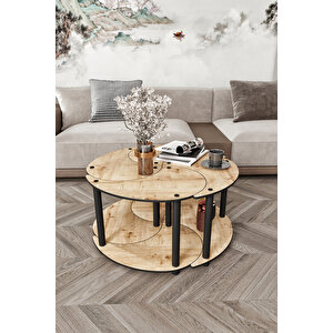 Yi̇n Yang Unity Serenity Orta Sehpa 4 Lü Meşe 70 Cm