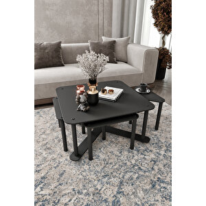 Pizza Sehpa Kare Siyah