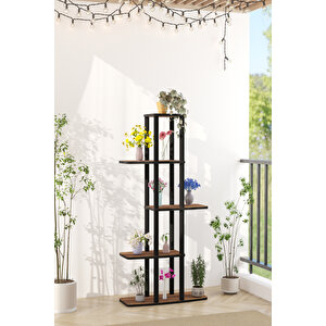 Yeni Gardenya Çok Katlı Çiçeklik Saksılık Barok Ceviz 18