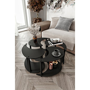 Yi̇n Yang Unity Serenity Orta Sehpa 4 Lü Si̇yah 70 Cm