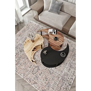 Yin Yang Unıty Serenıty Orta Sehpa 3 Lü Safir Madran Siyah 90 Cm