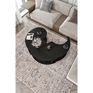 Yin Yang Unıty Serenıty Orta Sehpa 3 Lü Siyah-90 Cm