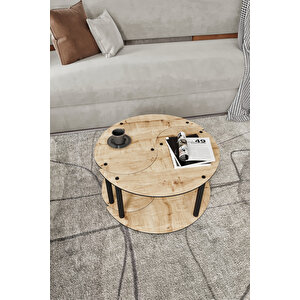 Yin Yang Unıty Serenıty Orta Sehpa 2 Li Safir Meşe-70 Cm