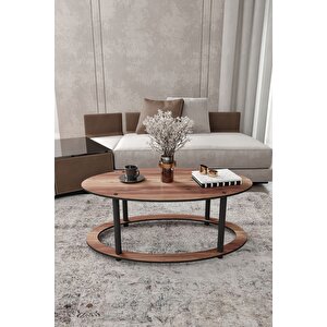 Hole Masivo Orta Sehpa 70x40 Elips Madran Ceviz