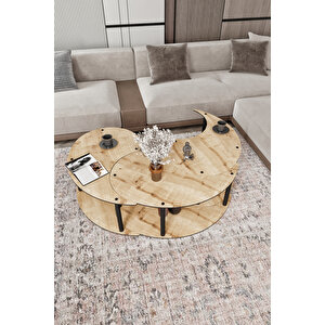 Yin Yang Unıty Serenıty Orta Sehpa 3 Lü Safir Meşe-100 Cm