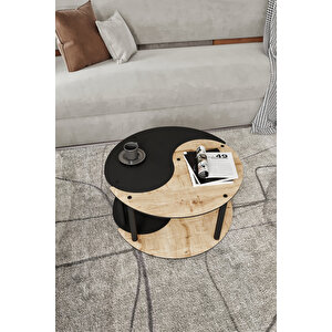 Yin Yang Unıty Serenıty Orta Sehpa 2 Li Safir Siyah 70 Cm