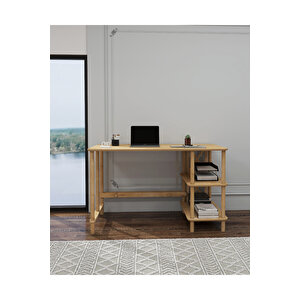 Vivace Çalışma Masası Mdf Ve Ahşap Zarif Tasarım 2 Raflı - Ofis Masası -oyuncu Masası -ders Masası