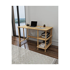 Vivace Çalışma Masası Mdf Ve Ahşap Zarif Tasarım 2 Raflı - Ofis Masası -oyuncu Masası -ders Masası