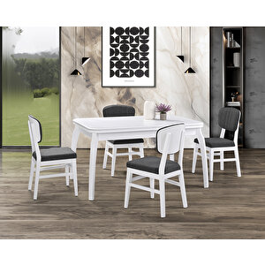 Manolya Beyaz Masa & Manolya Beyaz Sandalye Takımı Hdr1238 - Md