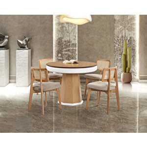 Hayal Nature Yuvarlak Masa & Yonca Hasır Sandalye Takımı Hdr1203 - Md