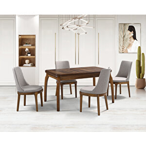 Nil Ceviz Masa & Klasik Sandalye Takımı Hdr1224 - Md