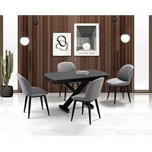 Galata Antrasit Masa & Milas Sandalye Takımı Hdr1252 - Md