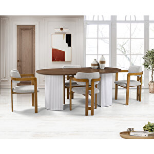 Ece Oval Masa & Otto Sandalye Takımı Hdr1211 - Md