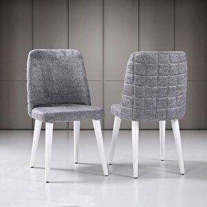 Orkide Beyaz Masa & Damalı Sandalye Takımı Hdr1245 - Md