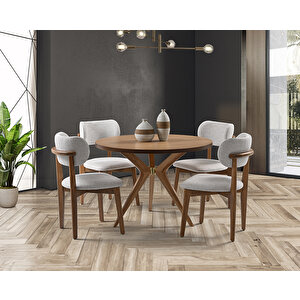 Begüm Nature Yuvarlak Masa & Atlas Ceviz Sandalye Takımı Hdr1207 - Md