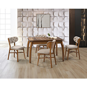 Manolya Ceviz Masa & Kartal Ceviz Sandalye Takımı Hdr1239 - Md