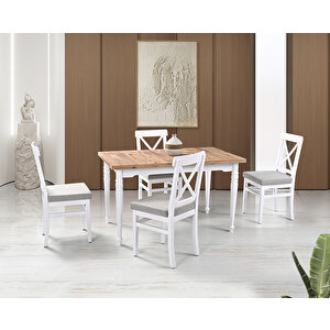 Rustik Ceviz Masa & Rustik Sandalye Takımı Hdr1240 - Md