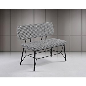 Vegas Siyah Mermer Masa & Gözde Siyah Benç Takımı Takımı Hdr1273 - Md