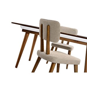 Milano Beyaz Masa & Derin Sandalye Takımı Hdr1228 - Md